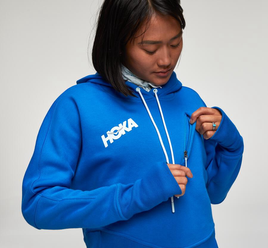 Hoka One One Performance - Women Hoodie - Blue,Australia NLM-017536